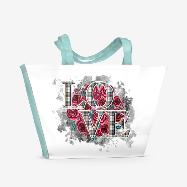 Пляжная сумка «Любовь и розы»