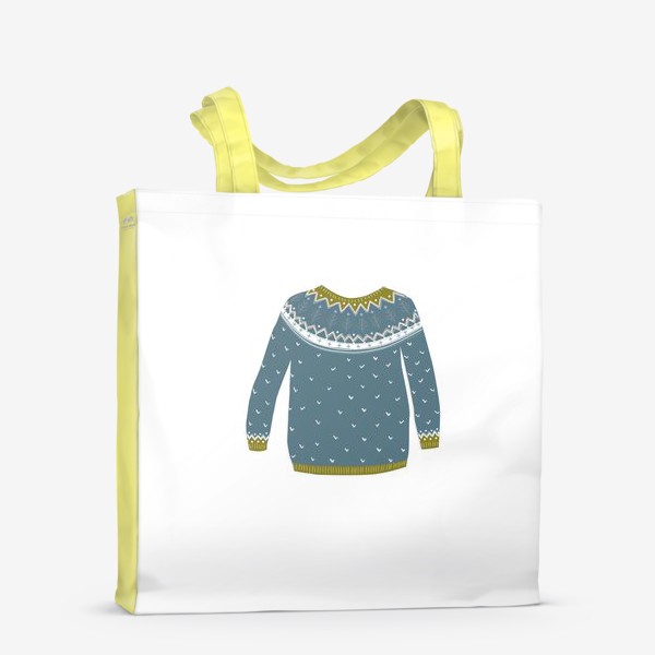 Сумка-шоппер «Уютный зимний свитер с узорами»