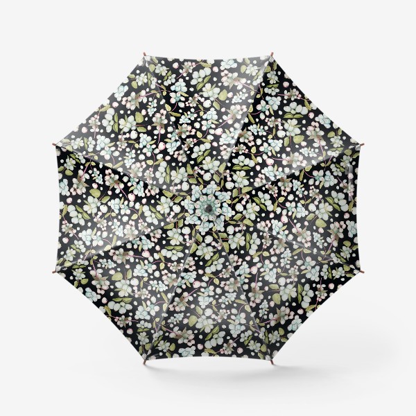 Зонт «Акварельные веточки и ягоды снежноягодника»