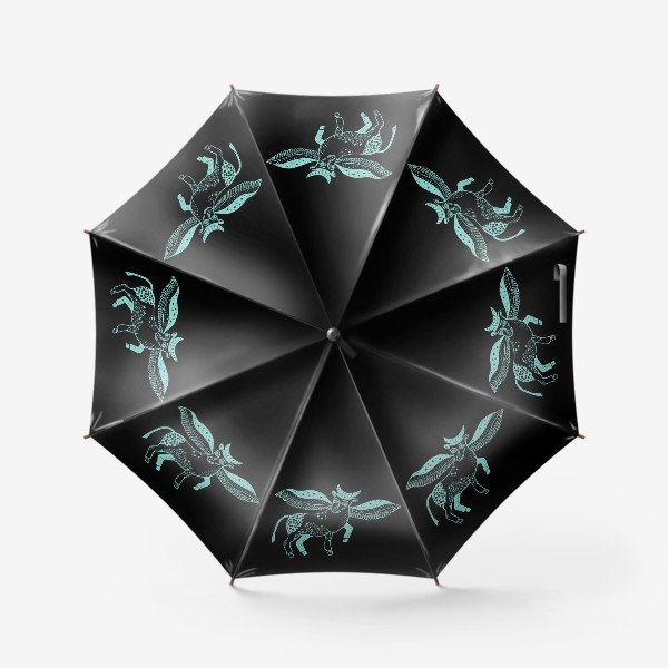 Зонт «Крылатый бык. Черный фон»