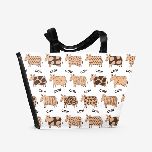 Пляжная сумка «2021-й год коровы паттерн COW»
