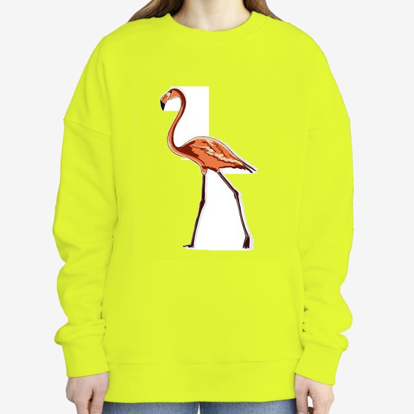 Свитшот «Персиковый фламинго, птица в полный рост»