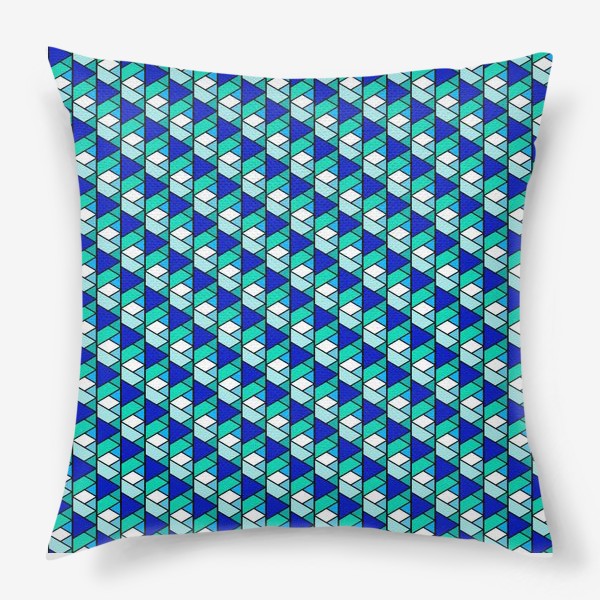 Подушка «синие треугольники»