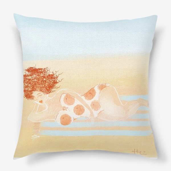 Подушка «Девушка с персиками»