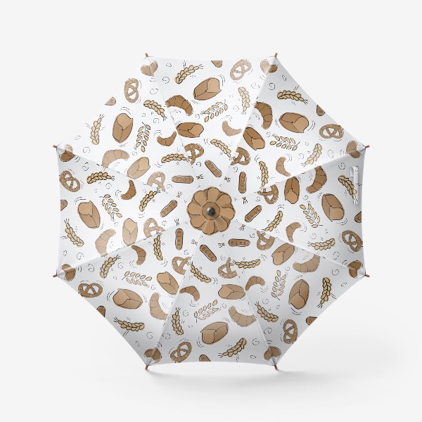 Зонт «Хлебный узор на белом»