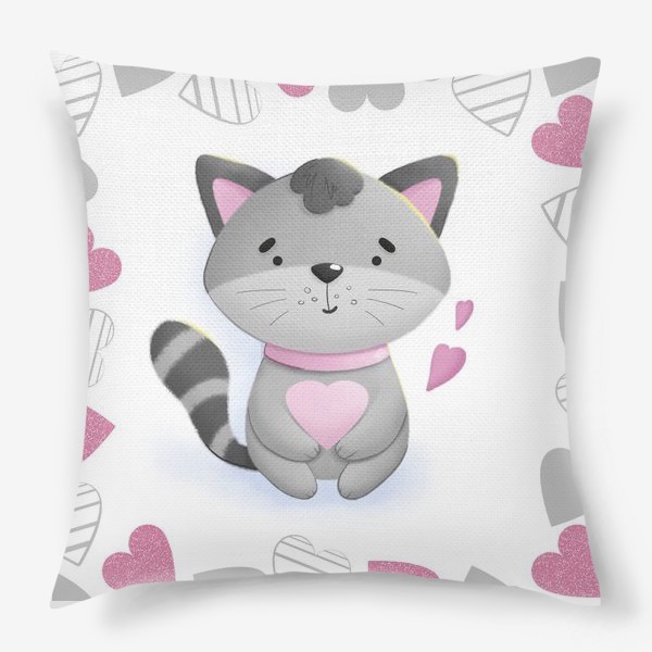 Подушка «Кот с сердечком»