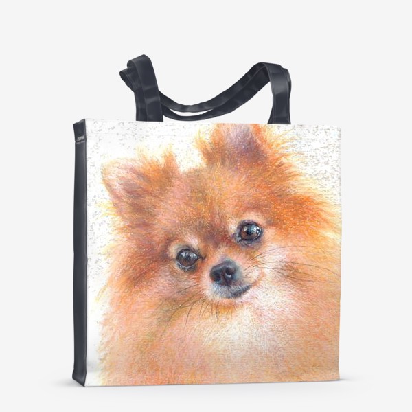 Сумка-шоппер «Шпиц, лисичка, портрет любимца, рыжая собака»
