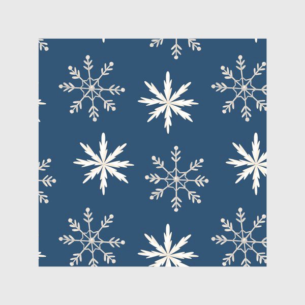 Скатерть «Снежинки на темно-синем фоне»