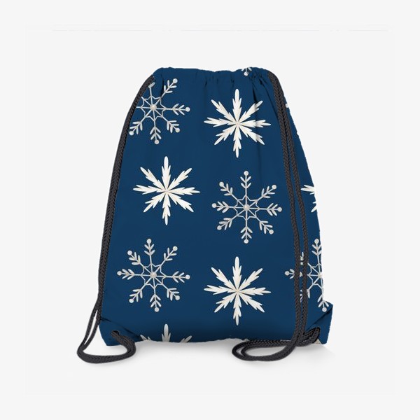 Рюкзак «Снежинки на темно-синем фоне»