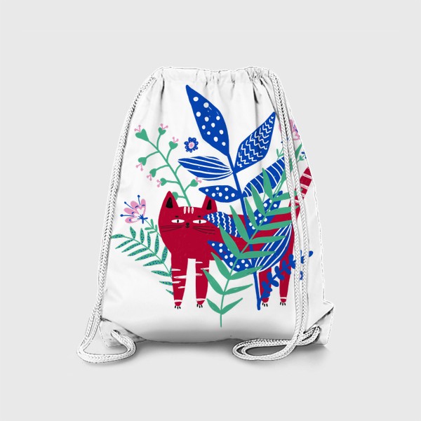 Рюкзак «Кот в цветах»