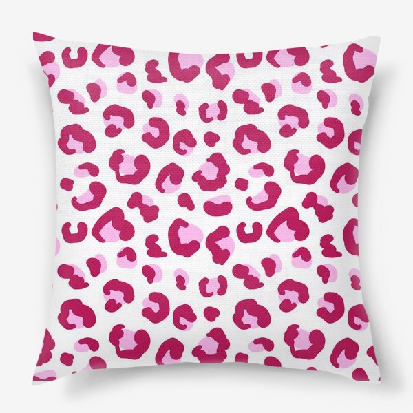 Подушка «Леопардовый животный принт в розовом цвете»