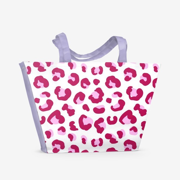 Пляжная сумка «Леопардовый животный принт в розовом цвете»