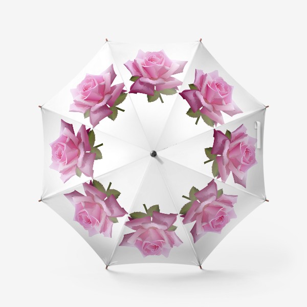 Зонт &laquo;Розовый цветок роза на белом фоне в векторной графике&raquo;