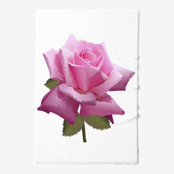 Полотенце &laquo;Розовый цветок роза на белом фоне в векторной графике&raquo;