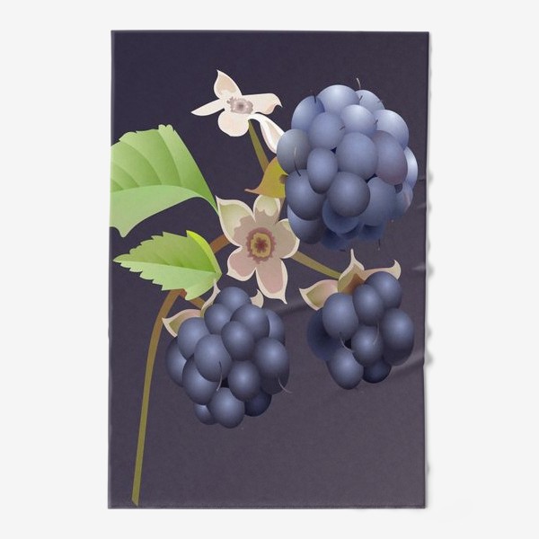 Полотенце «BlackBerry on dark background vector clip art»