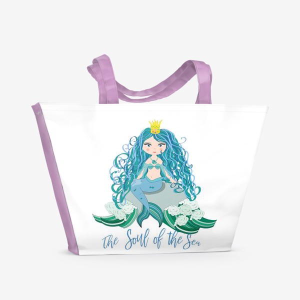 Пляжная сумка «Принцесса-русалка, душа моря»