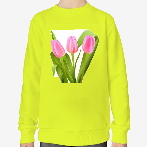 Свитшот «Цветы Тюльпаны.  Весна, 8 марта»