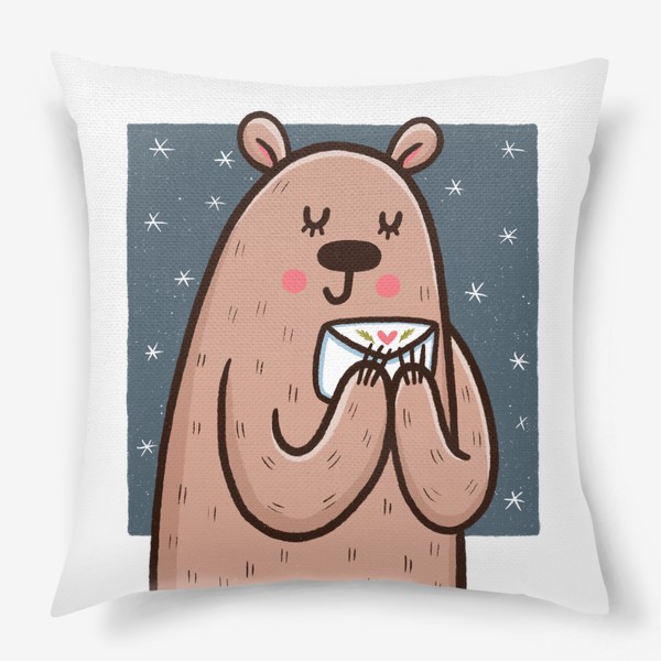 Подушка «Милая медведица и письмо»
