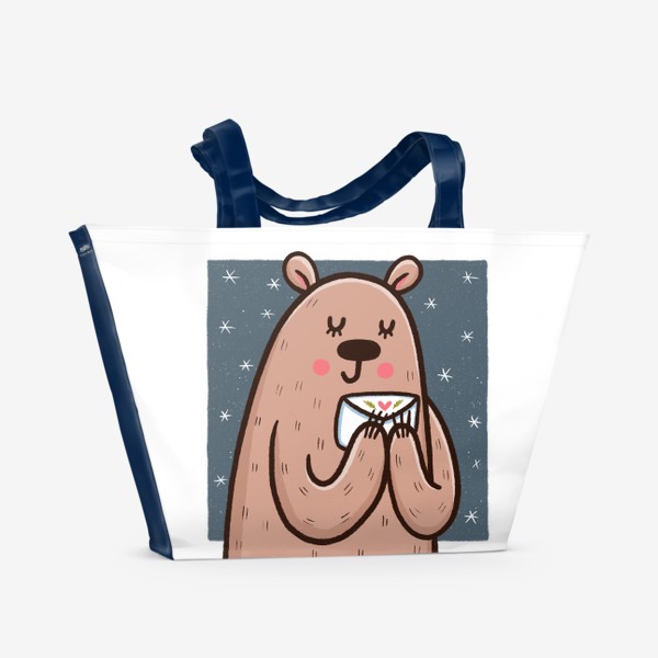 Пляжная сумка «Милая медведица и письмо»