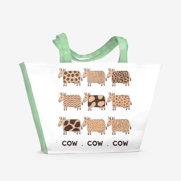 Пляжная сумка «2021-й год коровы (COW COW COW)»