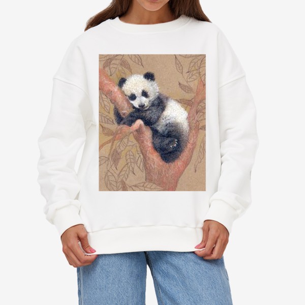 Свитшот «Панда ,медвежонок, мишка, графика.»