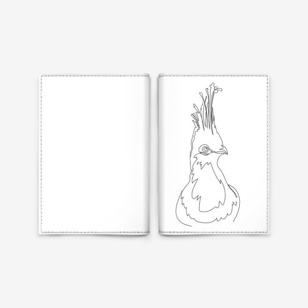 Обложка для паспорта «Птица. Графика. Линейный рисунок.»
