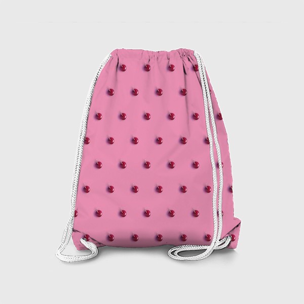 Рюкзак «Вишневый паттерн на розовом фоне (смещение_погориз_больше_фона)»