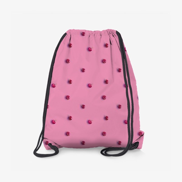 Рюкзак «Вишневый паттерн на розовом фоне (рандомный_больше_фона)»