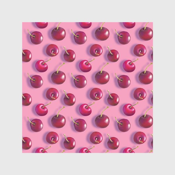 Скатерть «Вишневый паттерн на розовом фоне (рандомный_больше_фона)»