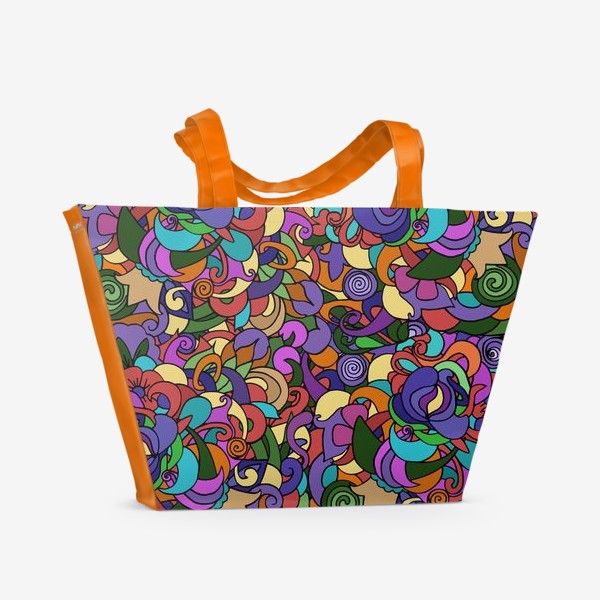 Пляжная сумка «Абстрактный цветочный паттерн многоцветие.»