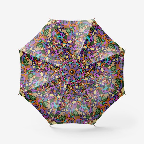 Зонт «Абстрактный цветочный паттерн многоцветие.»