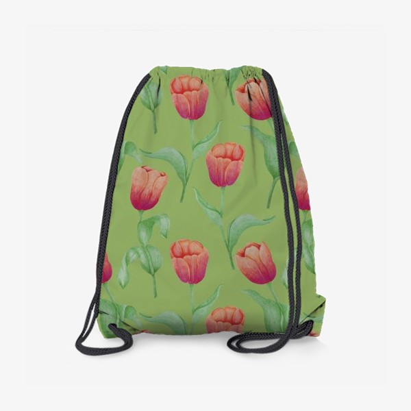 Рюкзак «Тюльпаны на салатовом фоне»