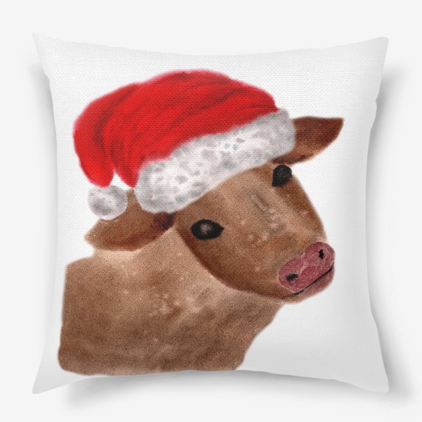 Подушка «Новогодняя корова Алёнка»