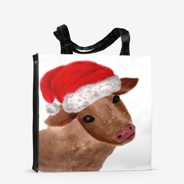 Сумка-шоппер «Новогодняя корова Алёнка»