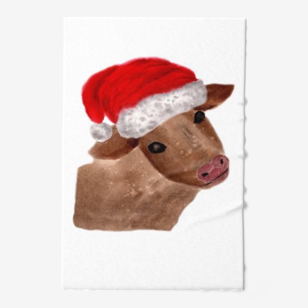 Полотенце «Новогодняя корова Алёнка»