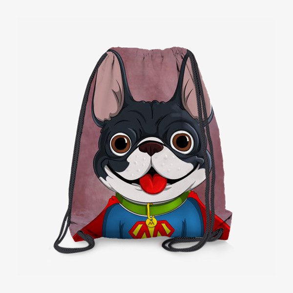 Рюкзак «французский бульдог-супермен»
