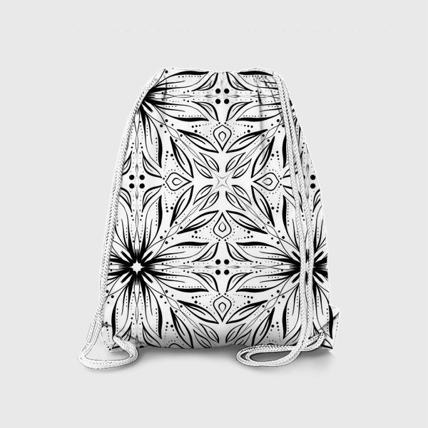 Рюкзак «Черно-белый узор. Цветы »