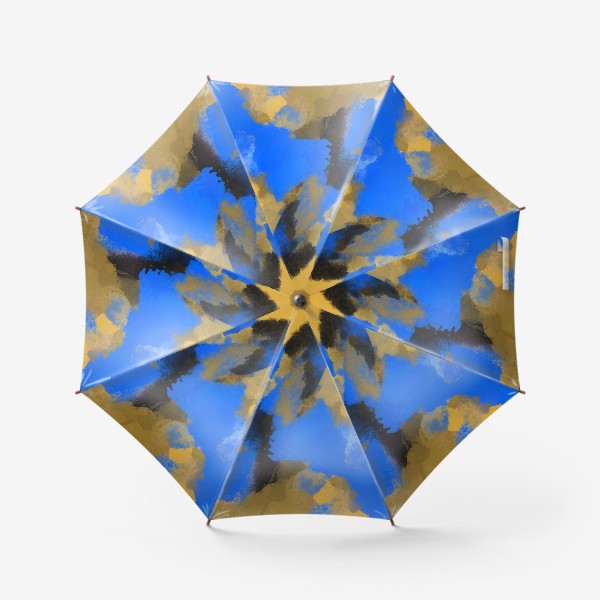 Зонт «Абстракция.Синий.Золотой.Чёрный »