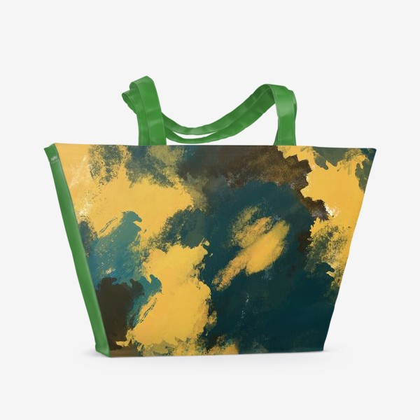 Пляжная сумка «Абстракция.Бирюзовый.Жёлтый.Коричневый.»