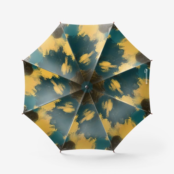 Зонт «Абстракция.Бирюзовый.Жёлтый.Коричневый.»