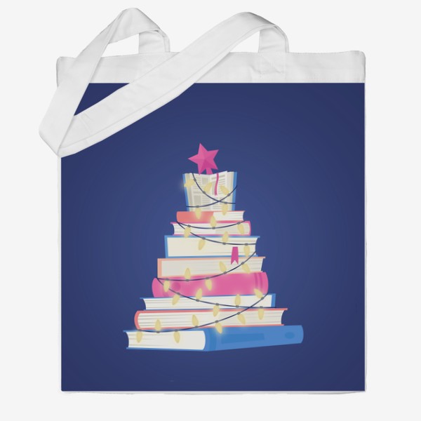 Сумка хб «Christmas book tree»