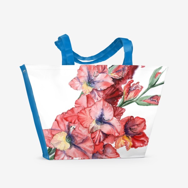 Пляжная сумка «Цветы. Букет гладиолусов»