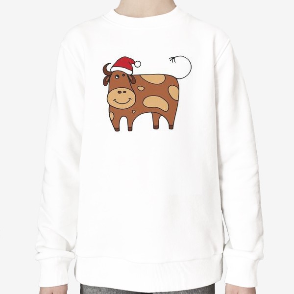 Свитшот «Новогодняя корова. Символ года. Год быка. Подарок»