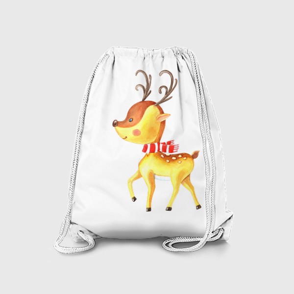 Рюкзак «Новогодний олень с шарфом»