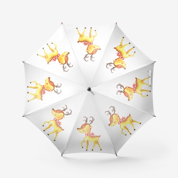 Зонт «Новогодний олень с шарфом»