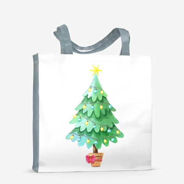 Сумка-шоппер «Новогодняя елка в горшочке»