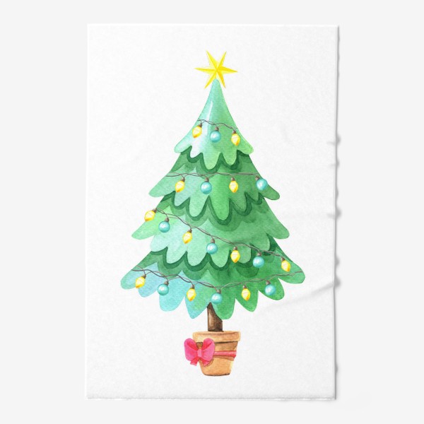 Полотенце «Новогодняя елка в горшочке»