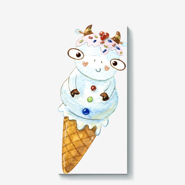 Холст «корова мороженое»