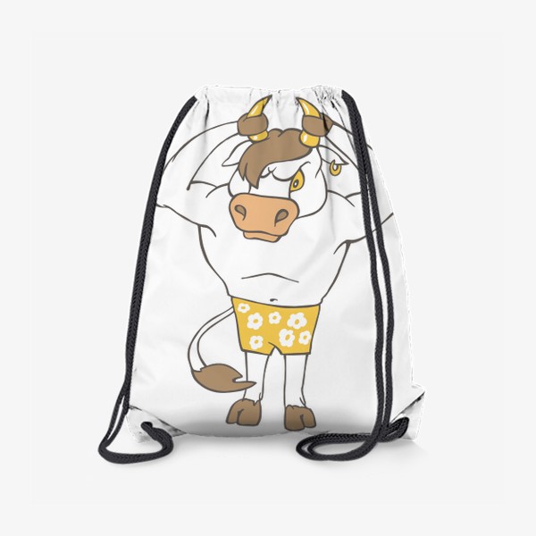Рюкзак «Взял быка за рога (сам себя) - иллюстрация»