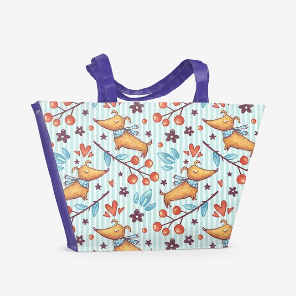 Пляжная сумка «Собачка Коко на прогулке»